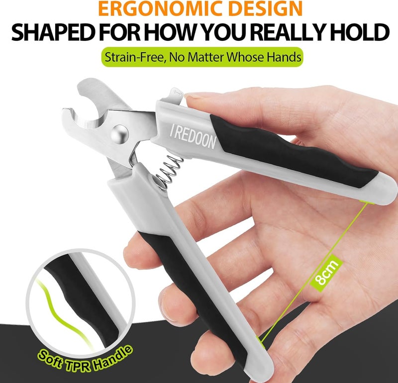 IREDOON Dog Nail Clippers and Trimmers with Nail File, Ultra-Sharp 4CR13 Stainless Steel Blades Pet Grooming Nail Clippers for Small Medium-Large Breeds - Image 3